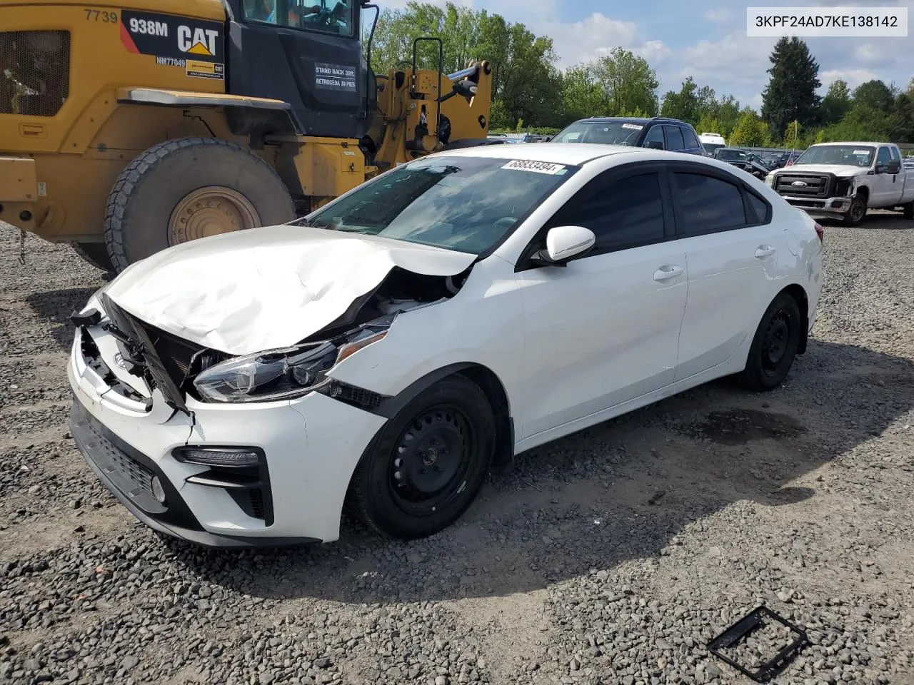 2019 Kia Forte Fe VIN: 3KPF24AD7KE138142 Lot: 68833494