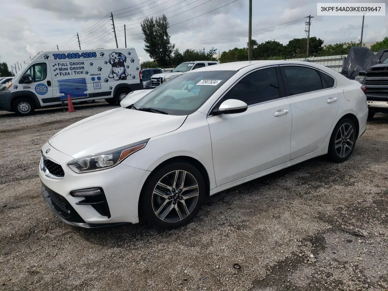 2019 Kia Forte Ex VIN: 3KPF54AD3KE039647 Lot: 70907634