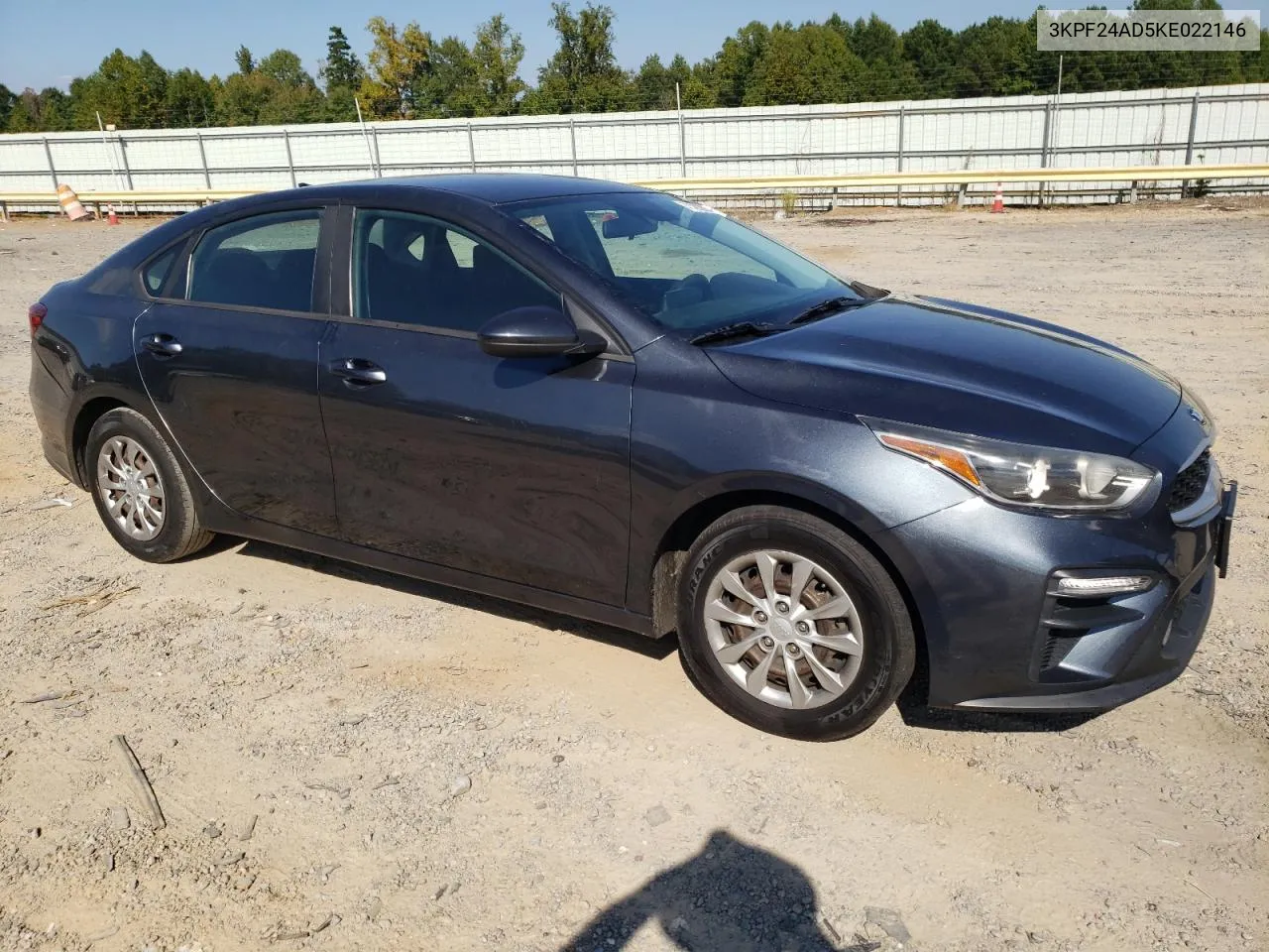 2019 Kia Forte Fe VIN: 3KPF24AD5KE022146 Lot: 71292064