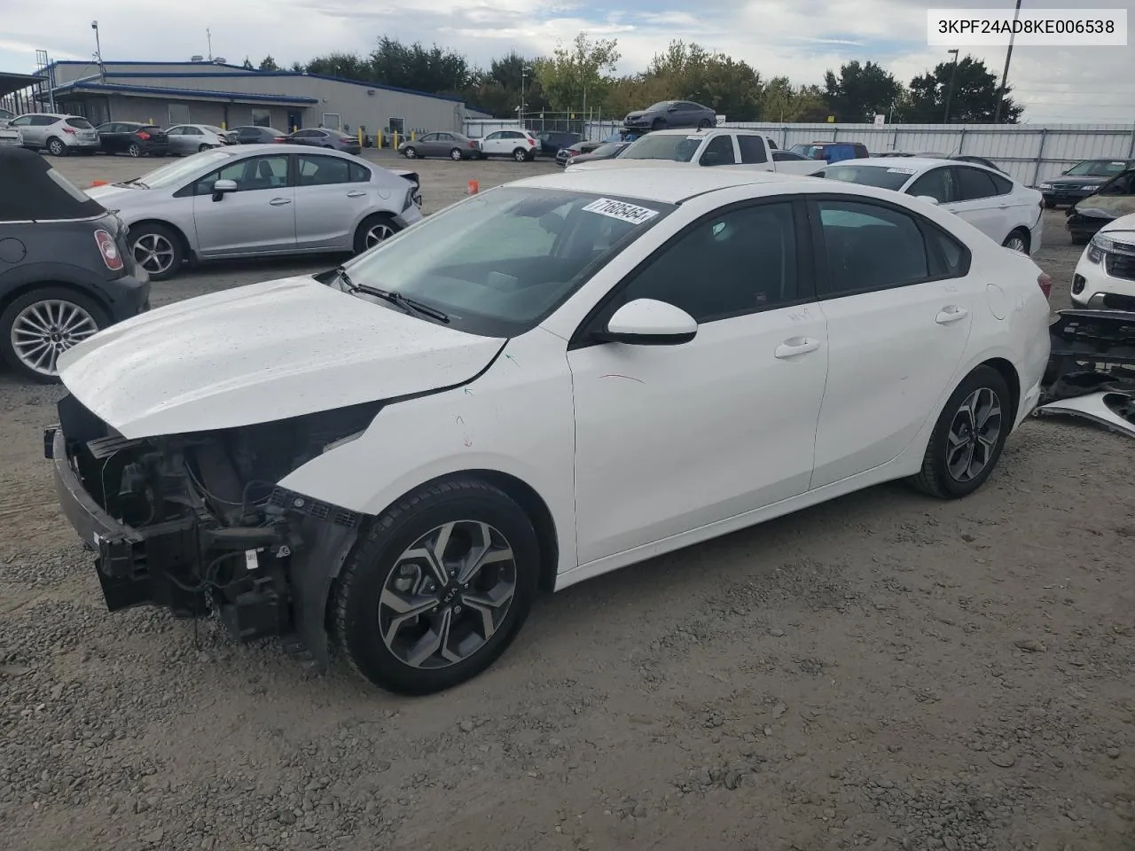 2019 Kia Forte Fe VIN: 3KPF24AD8KE006538 Lot: 71605464