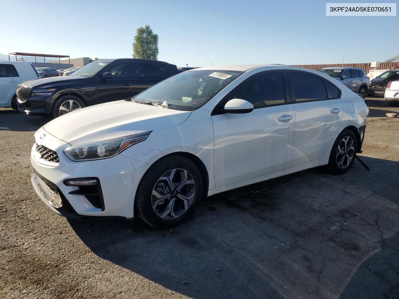 2019 Kia Forte Fe VIN: 3KPF24AD5KE070651 Lot: 72768804