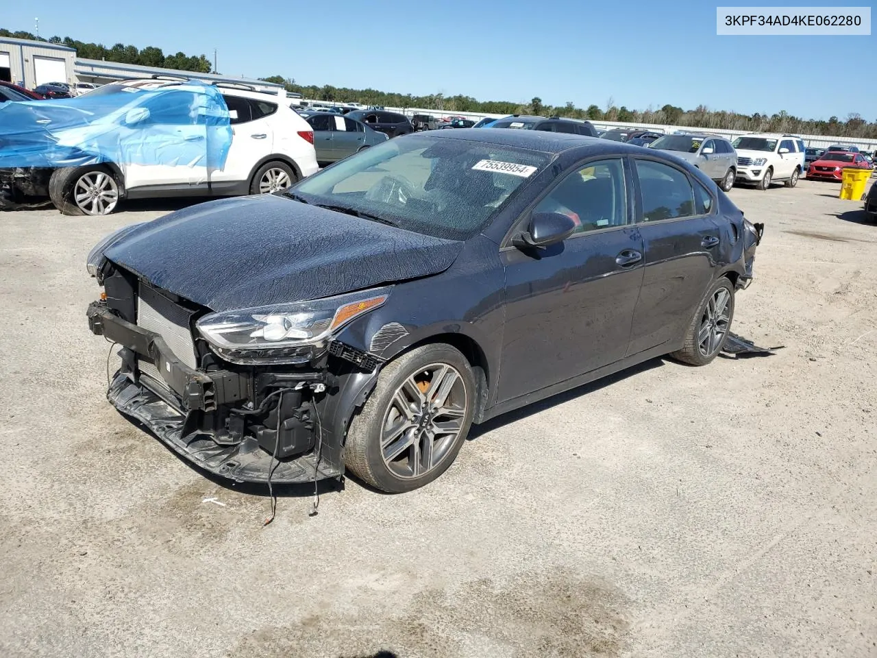 2019 Kia Forte Gt Line VIN: 3KPF34AD4KE062280 Lot: 75539954