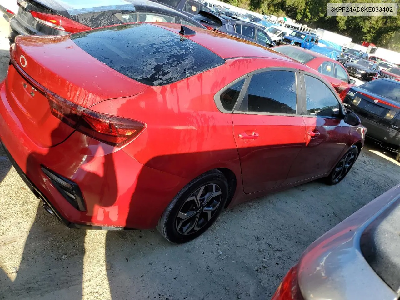 2019 Kia Forte Fe VIN: 3KPF24AD8KE033402 Lot: 76235224