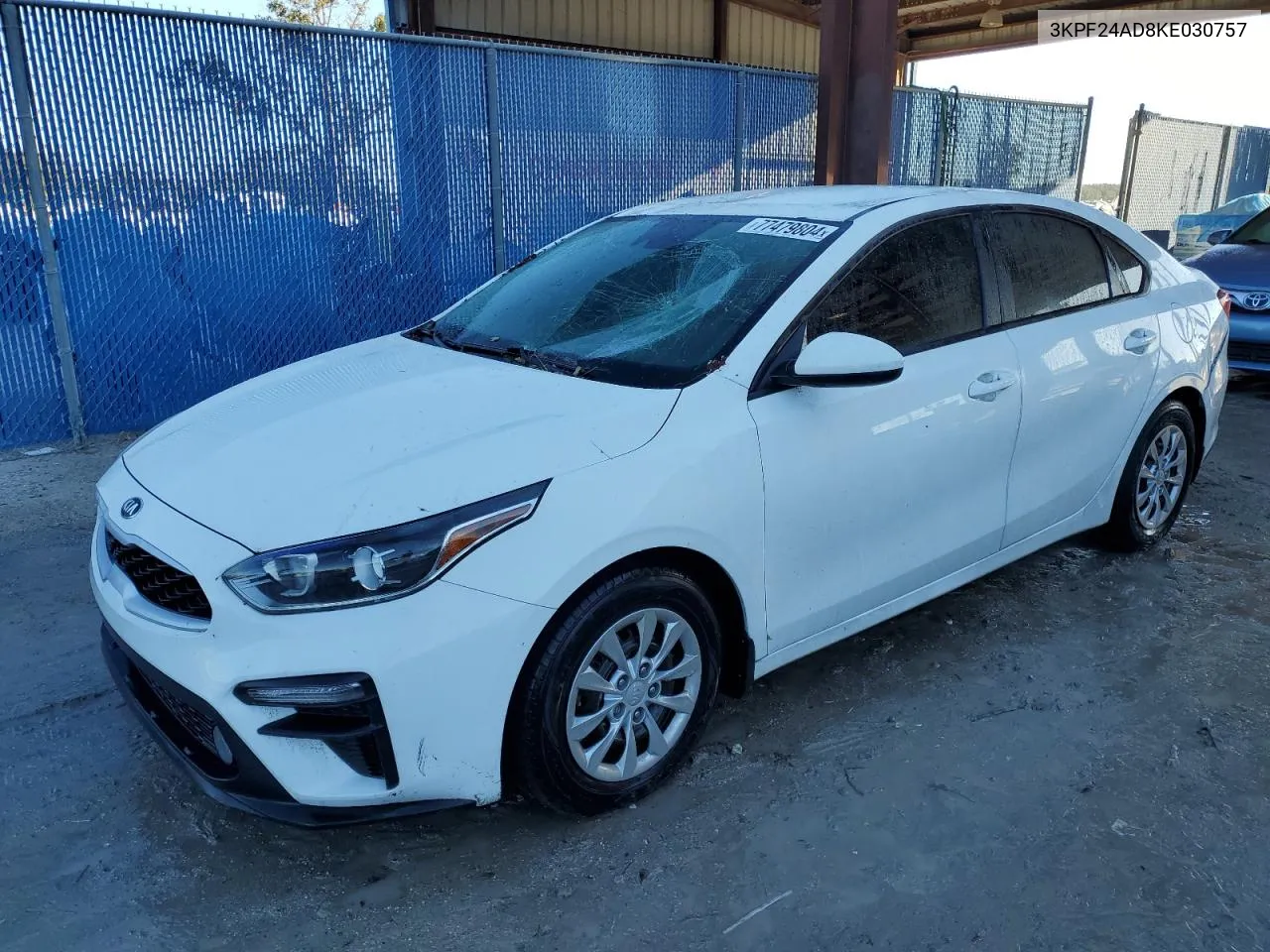 2019 Kia Forte Fe VIN: 3KPF24AD8KE030757 Lot: 77479804