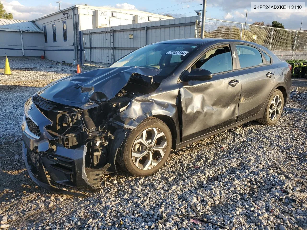 2019 Kia Forte Fe VIN: 3KPF24ADXKE113140 Lot: 80497144