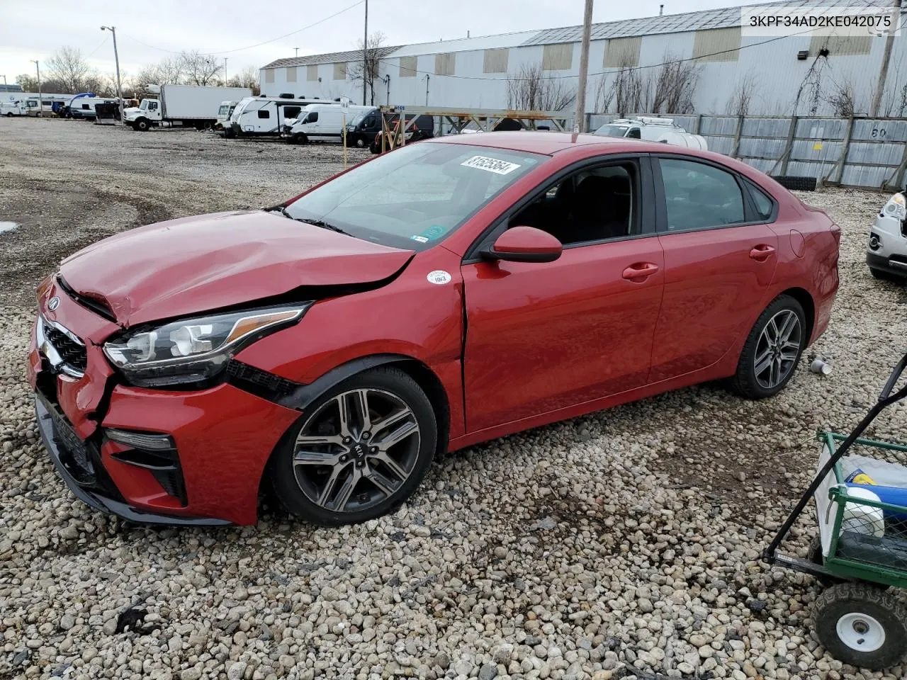 2019 Kia Forte Gt Line VIN: 3KPF34AD2KE042075 Lot: 81525364