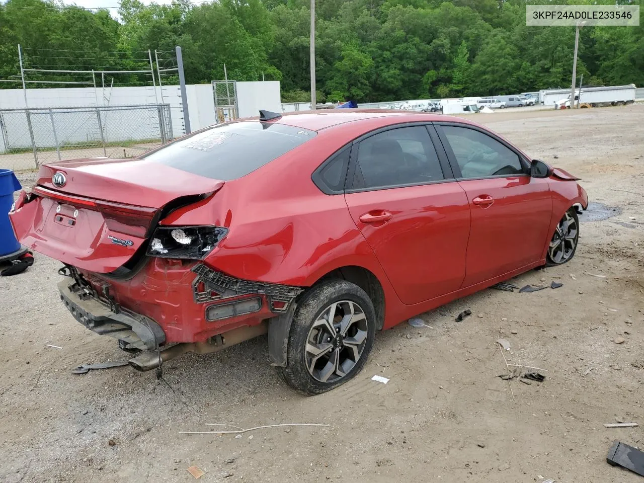 2020 Kia Forte Fe VIN: 3KPF24AD0LE233546 Lot: 53119694