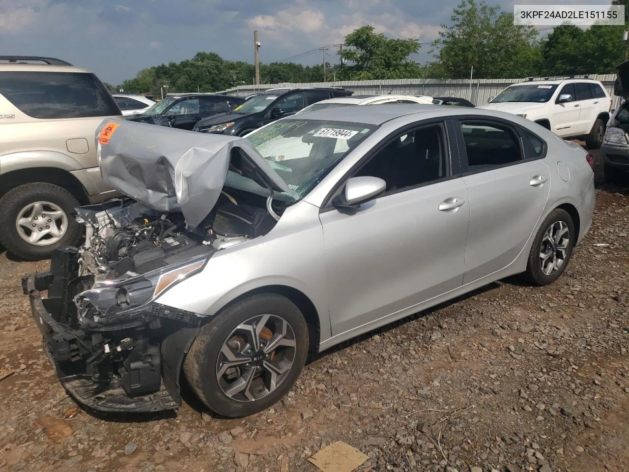 2020 Kia Forte Fe VIN: 3KPF24AD2LE151155 Lot: 61719944