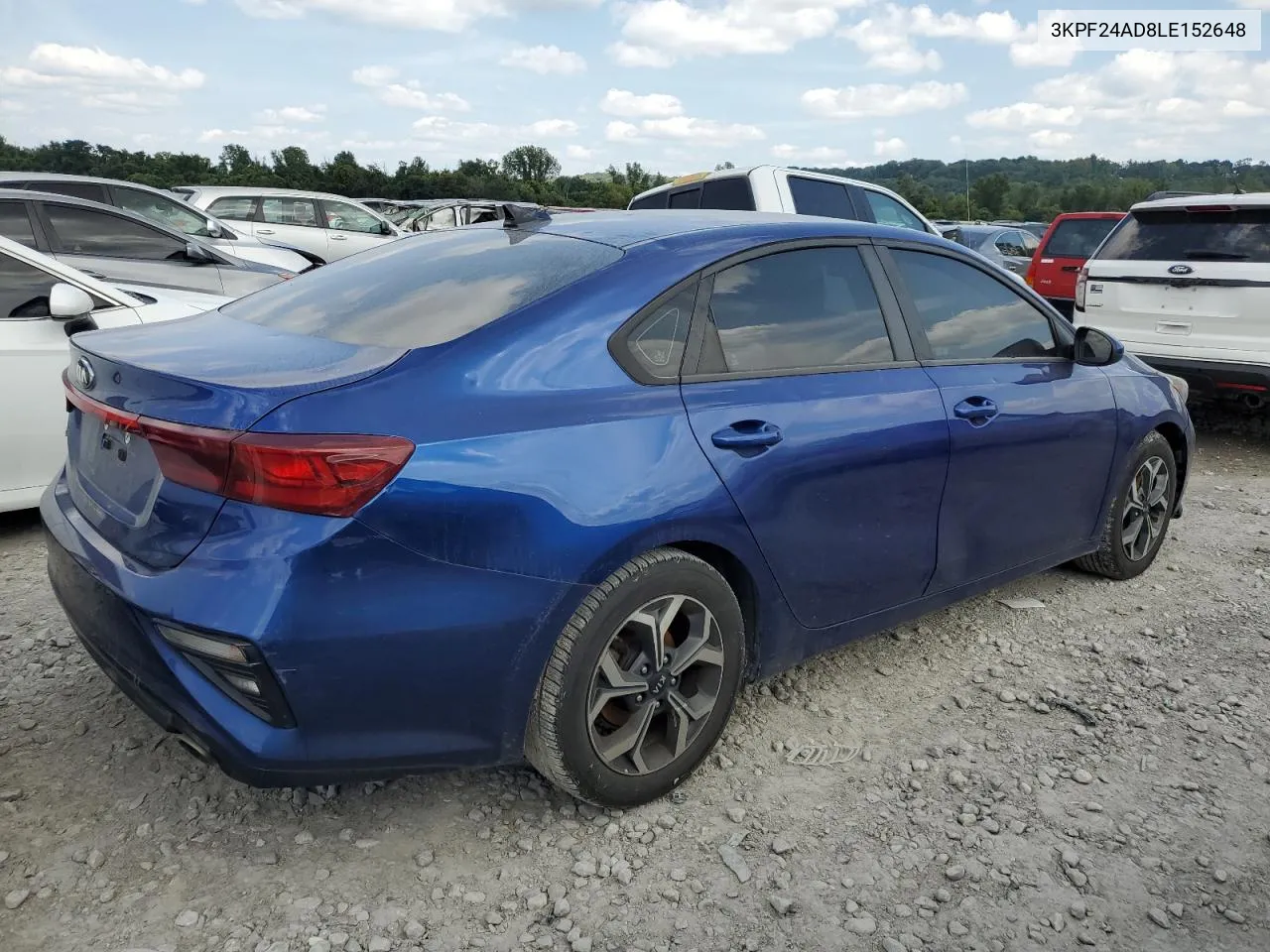 2020 Kia Forte Fe VIN: 3KPF24AD8LE152648 Lot: 67725564