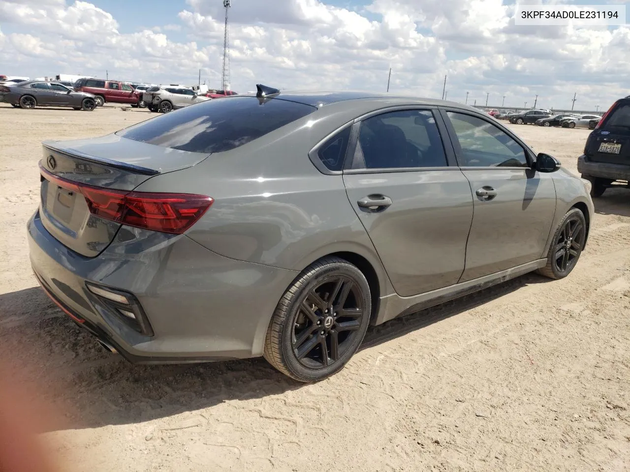 2020 Kia Forte Gt Line VIN: 3KPF34AD0LE231194 Lot: 69702394