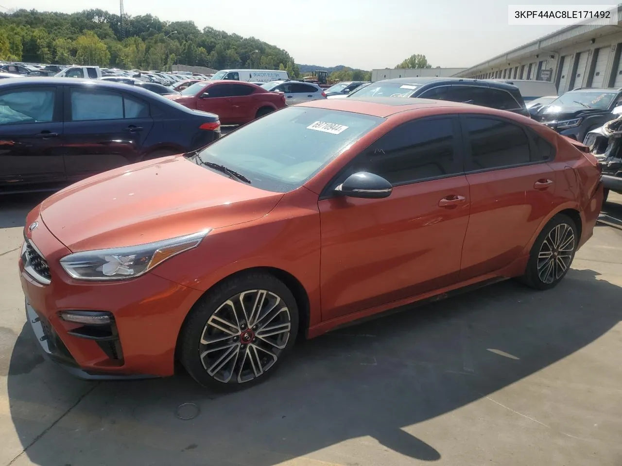 2020 Kia Forte Gt VIN: 3KPF44AC8LE171492 Lot: 69710944