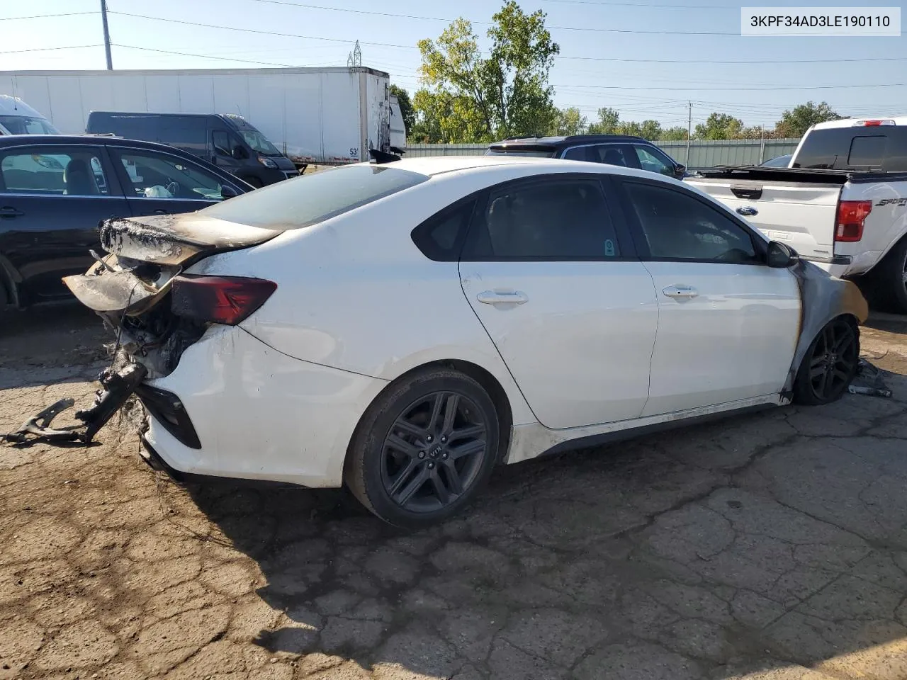 2020 Kia Forte Gt Line VIN: 3KPF34AD3LE190110 Lot: 69803404