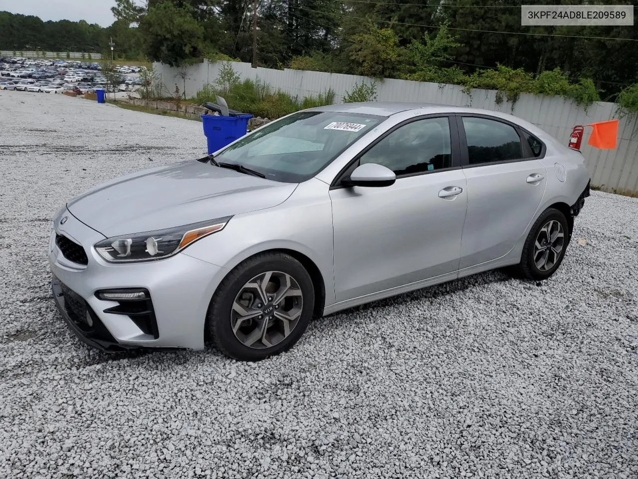 2020 Kia Forte Fe VIN: 3KPF24AD8LE209589 Lot: 70076944