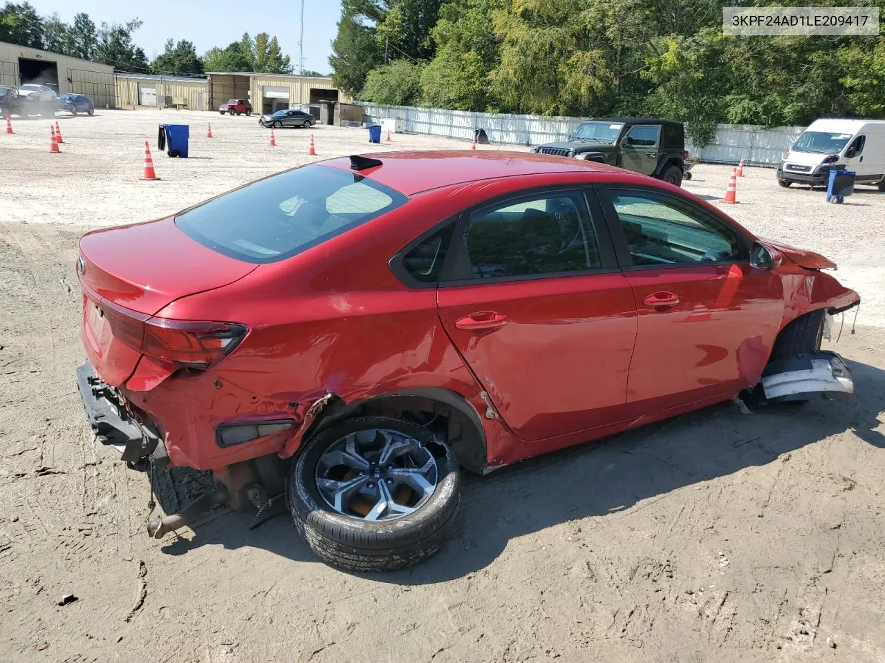 2020 Kia Forte Fe VIN: 3KPF24AD1LE209417 Lot: 70285734