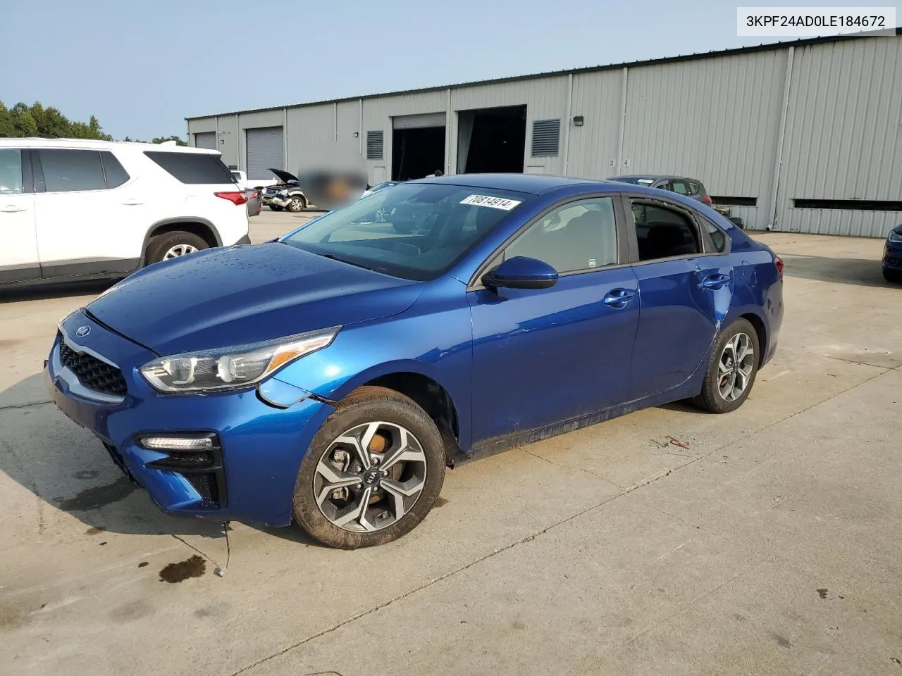 2020 Kia Forte Fe VIN: 3KPF24AD0LE184672 Lot: 70814914