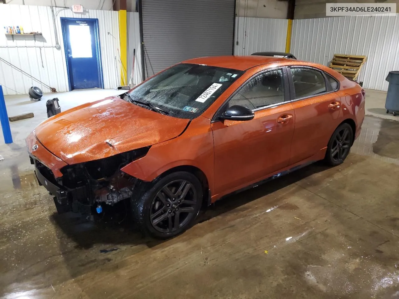 2020 Kia Forte Gt Line VIN: 3KPF34AD6LE240241 Lot: 72467194