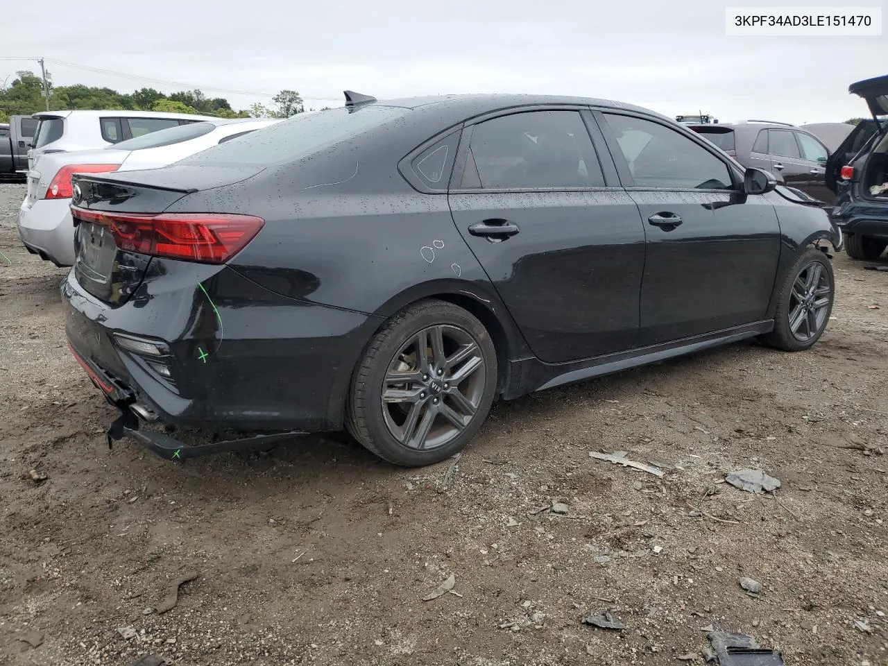 2020 Kia Forte Gt Line VIN: 3KPF34AD3LE151470 Lot: 72560814