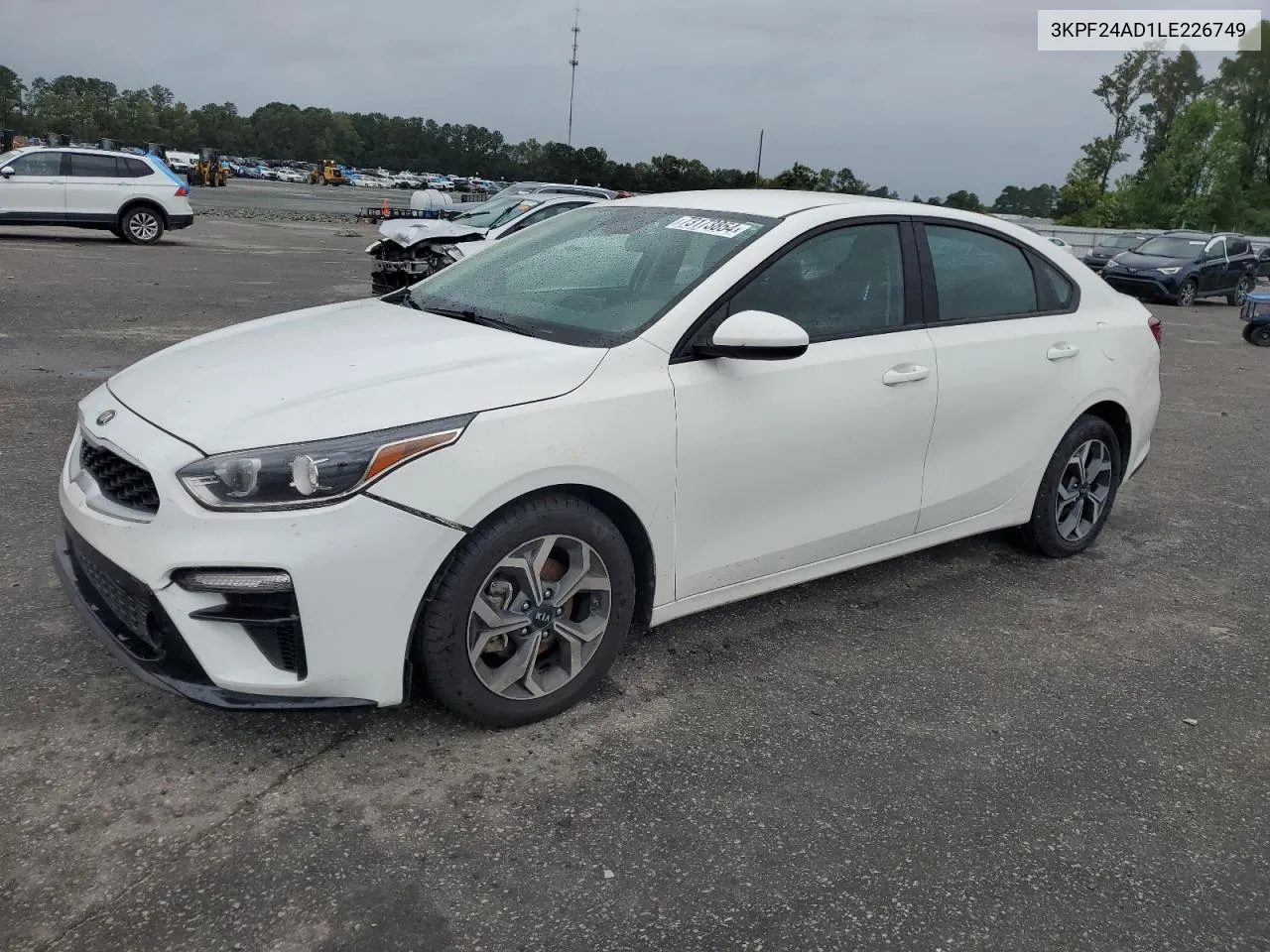 2020 Kia Forte Fe VIN: 3KPF24AD1LE226749 Lot: 73173854