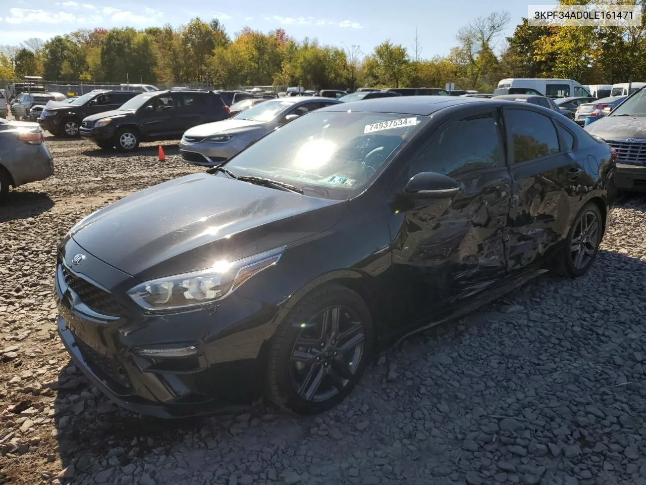 2020 Kia Forte Gt Line VIN: 3KPF34AD0LE161471 Lot: 74937534