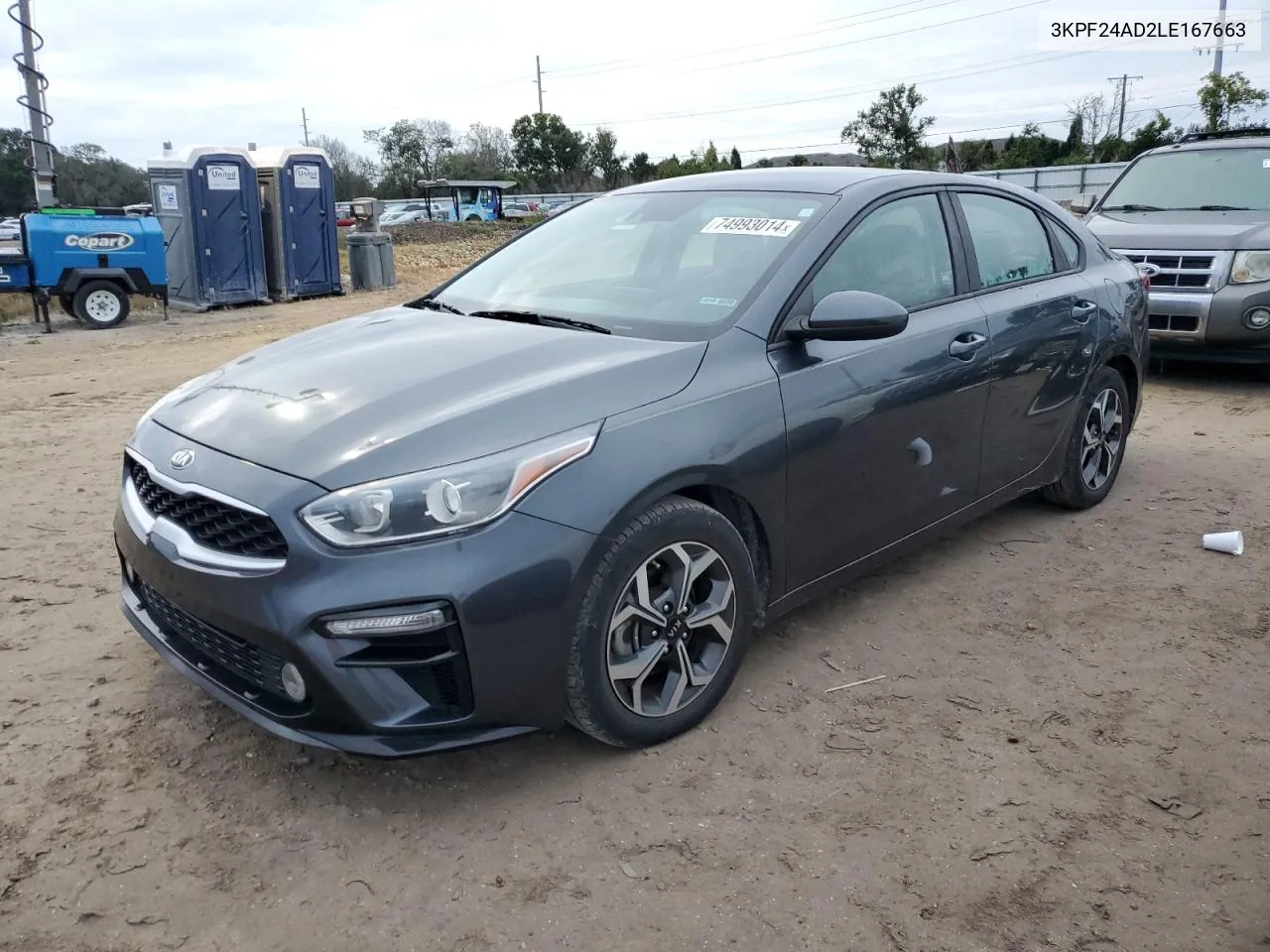 2020 Kia Forte Fe VIN: 3KPF24AD2LE167663 Lot: 74993014