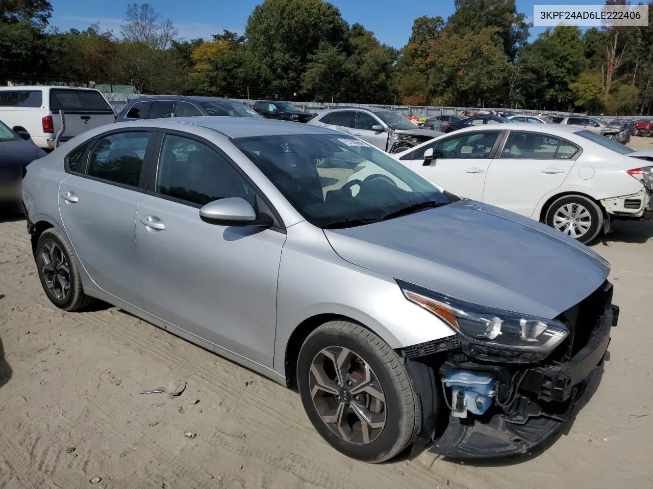 2020 Kia Forte Fe VIN: 3KPF24AD6LE222406 Lot: 75730664