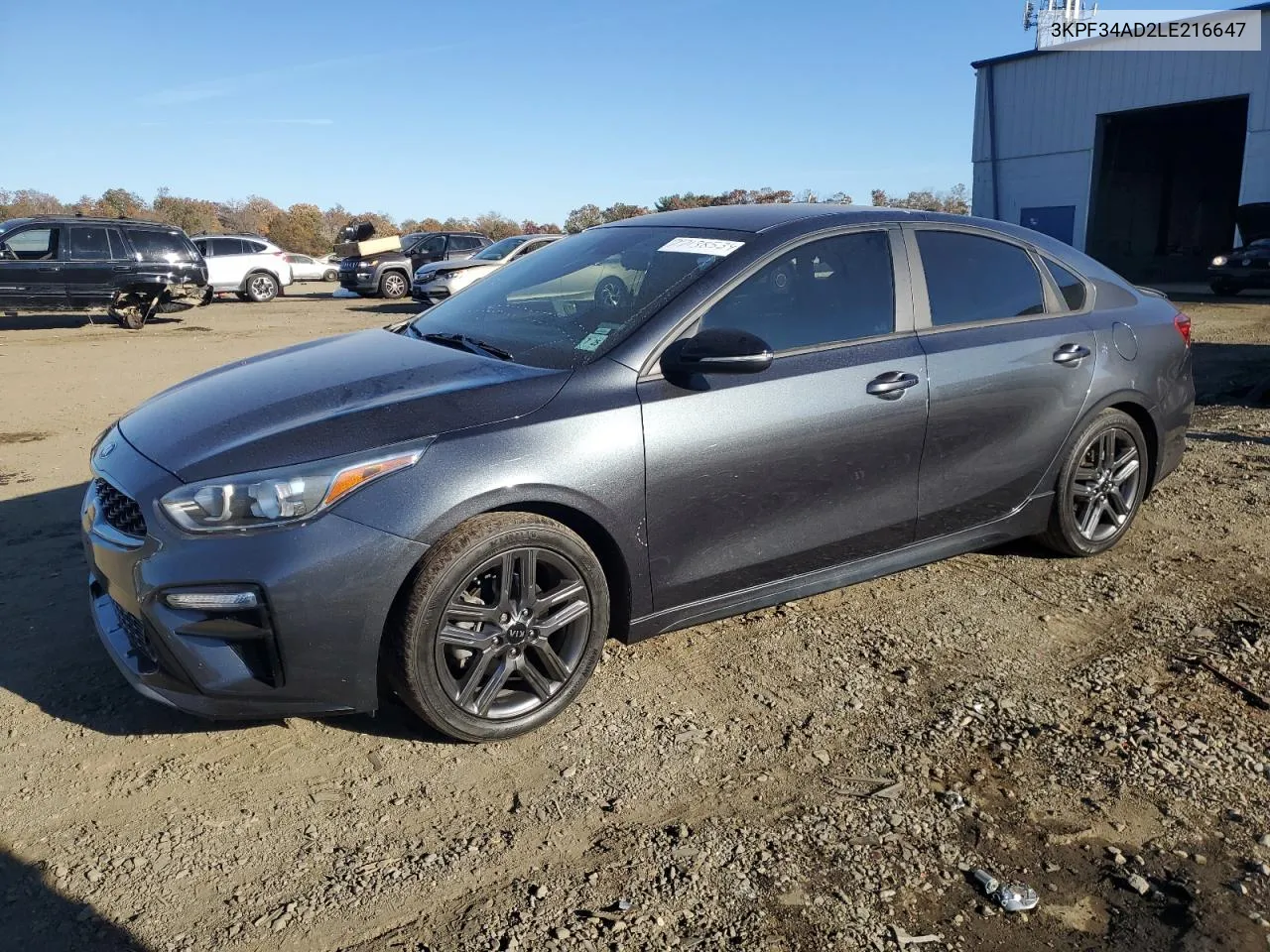 2020 Kia Forte Gt Line VIN: 3KPF34AD2LE216647 Lot: 77138534