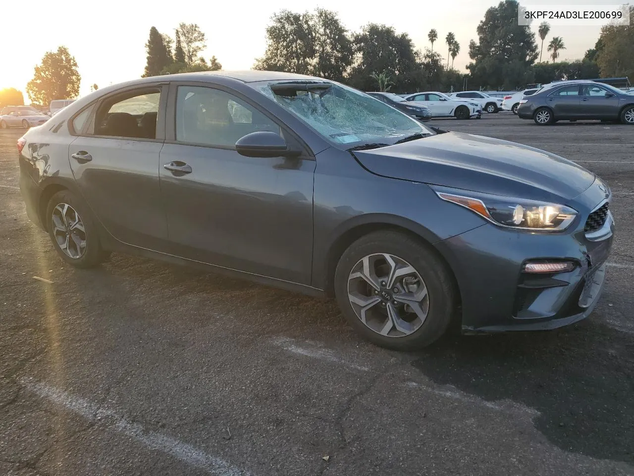 2020 Kia Forte Fe VIN: 3KPF24AD3LE200699 Lot: 77876904