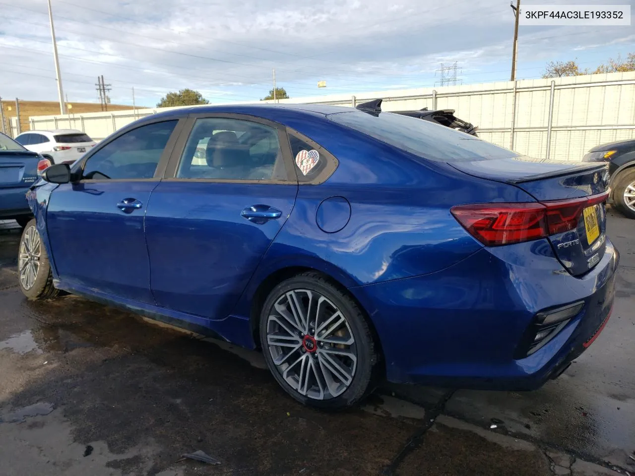 2020 Kia Forte Gt VIN: 3KPF44AC3LE193352 Lot: 77895994