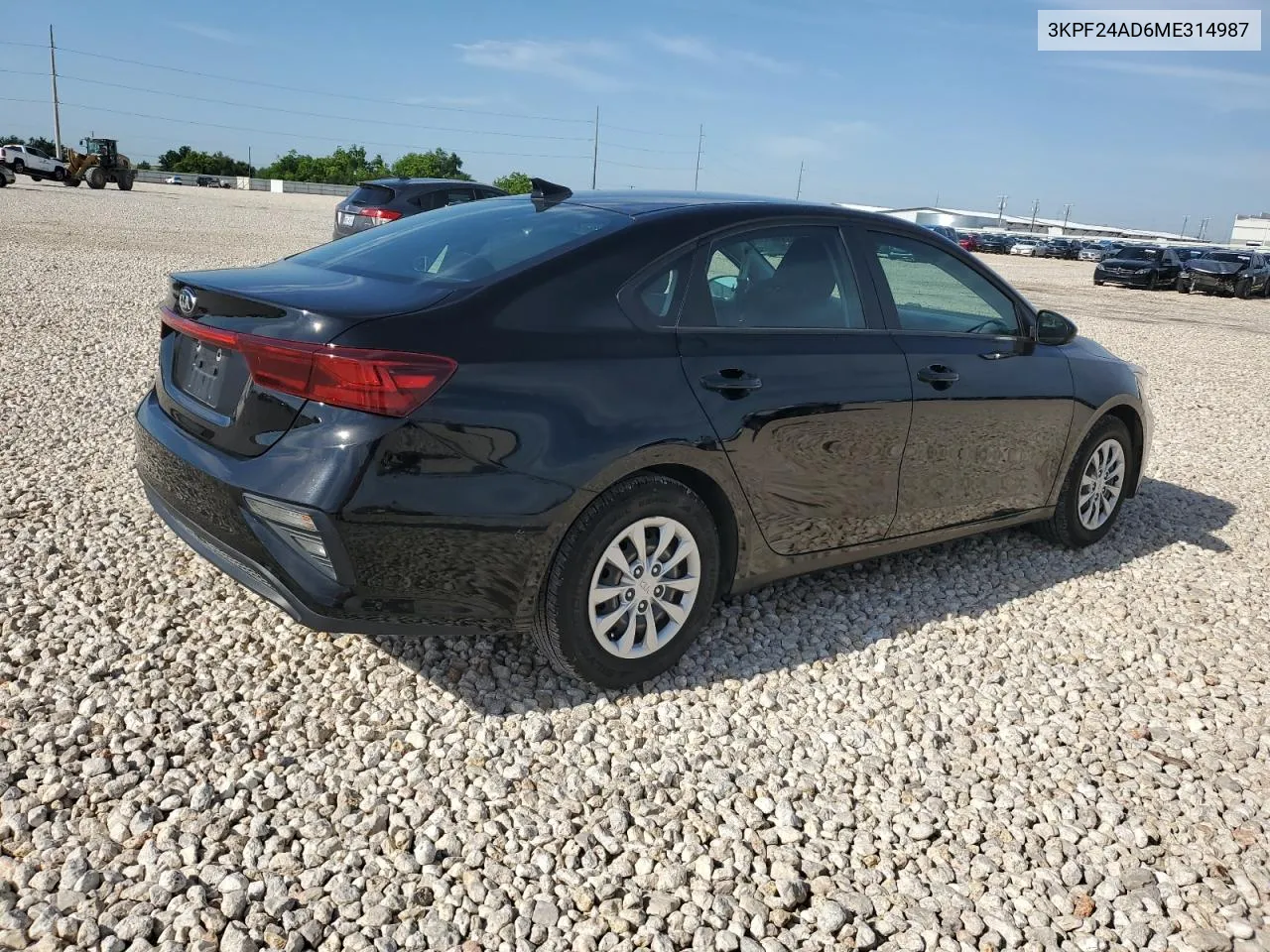 2021 Kia Forte Fe VIN: 3KPF24AD6ME314987 Lot: 55178914