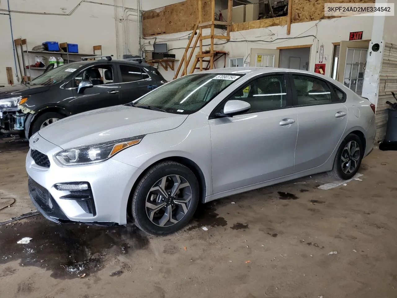 2021 Kia Forte Fe VIN: 3KPF24AD2ME334542 Lot: 57090754