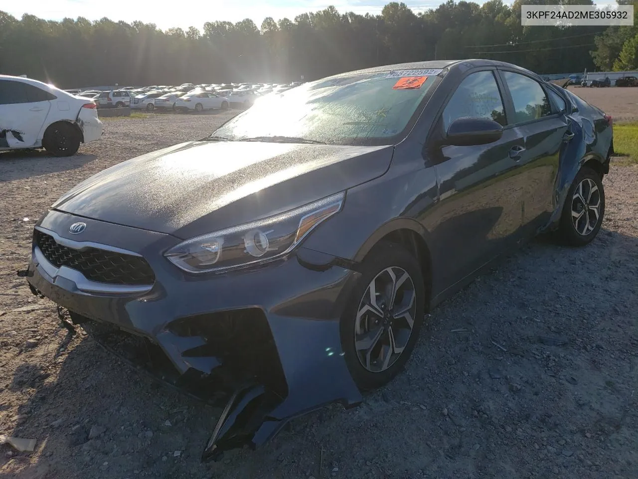 2021 Kia Forte Fe VIN: 3KPF24AD2ME305932 Lot: 58722592