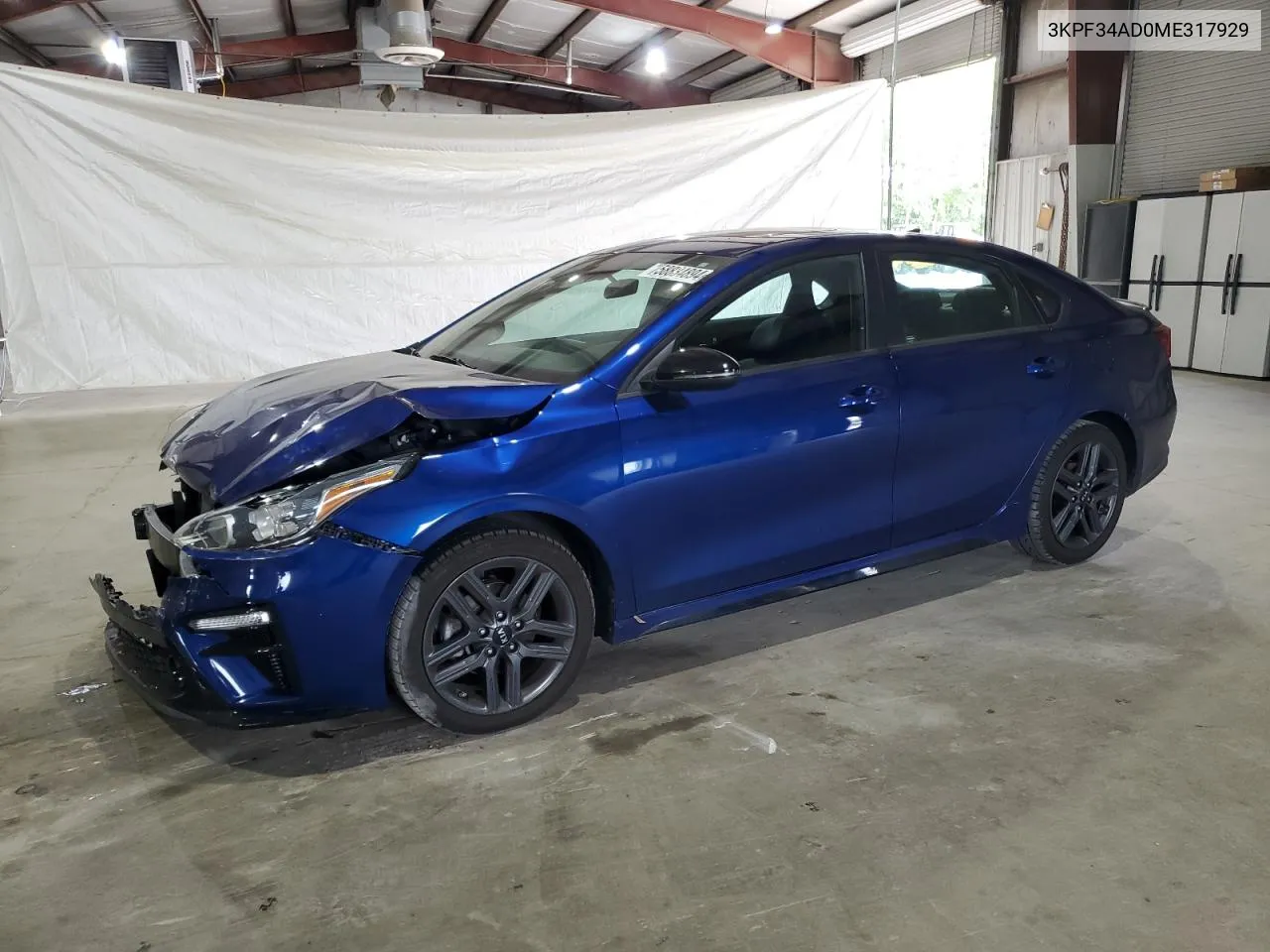 2021 Kia Forte Gt Line VIN: 3KPF34AD0ME317929 Lot: 58834894