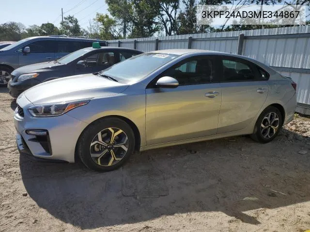 2021 Kia Forte Fe VIN: 3KPF24AD3ME344867 Lot: 61320244