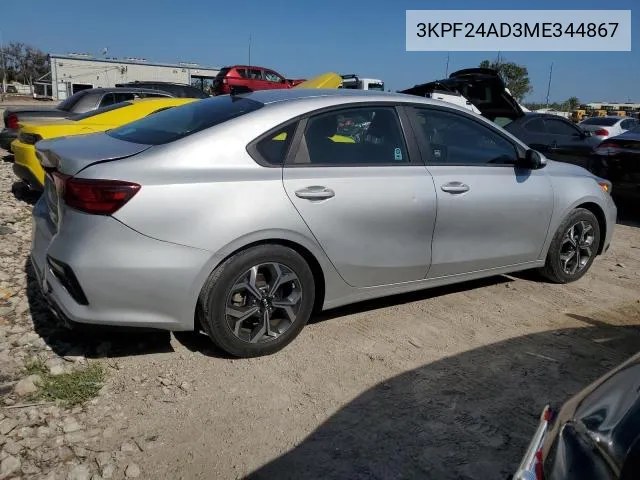 2021 Kia Forte Fe VIN: 3KPF24AD3ME344867 Lot: 61320244