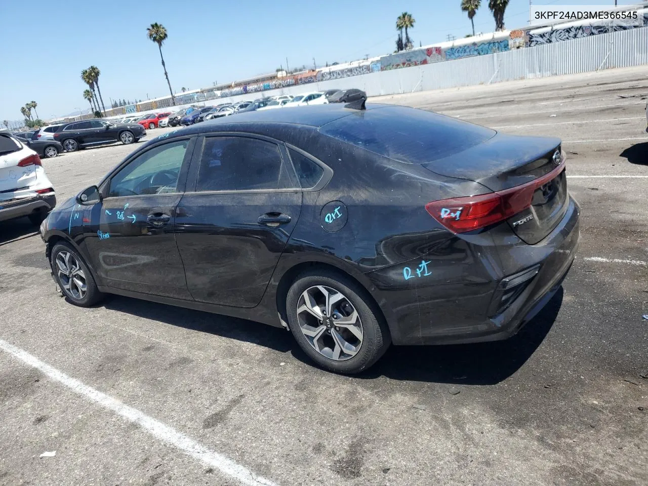 2021 Kia Forte Fe VIN: 3KPF24AD3ME366545 Lot: 61336764