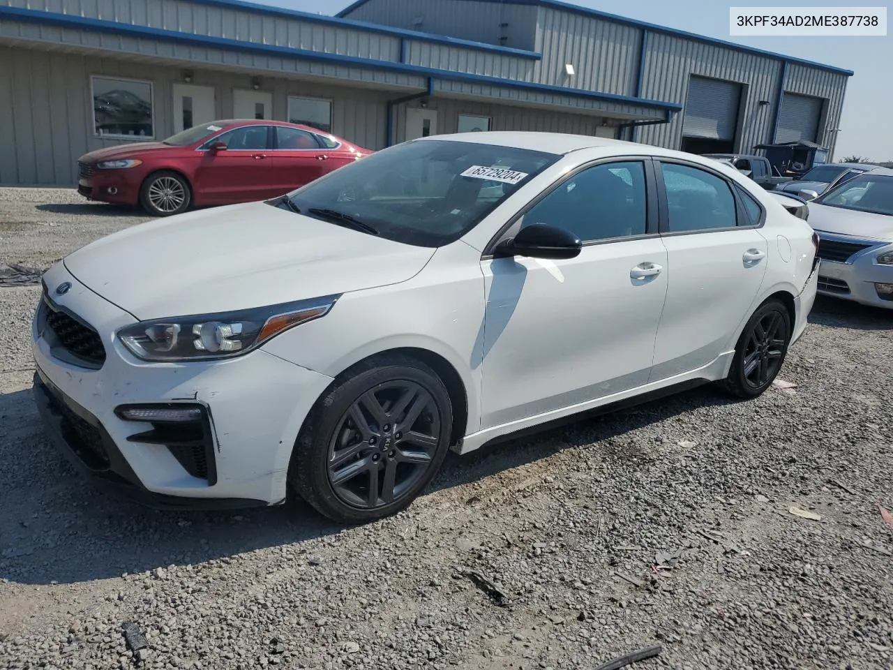 2021 Kia Forte Gt Line VIN: 3KPF34AD2ME387738 Lot: 65729204