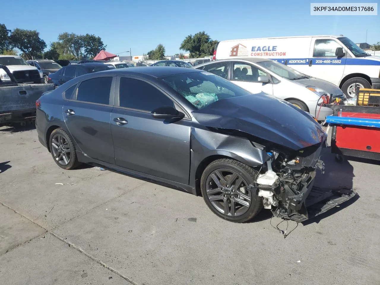 2021 Kia Forte Gt Line VIN: 3KPF34AD0ME317686 Lot: 67175274