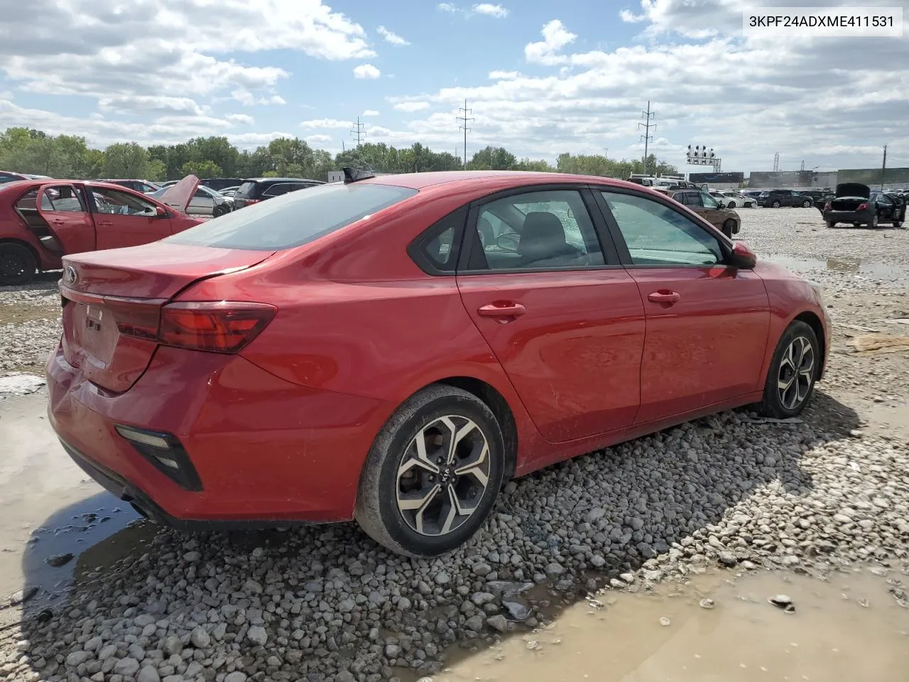 2021 Kia Forte Fe VIN: 3KPF24ADXME411531 Lot: 68070024