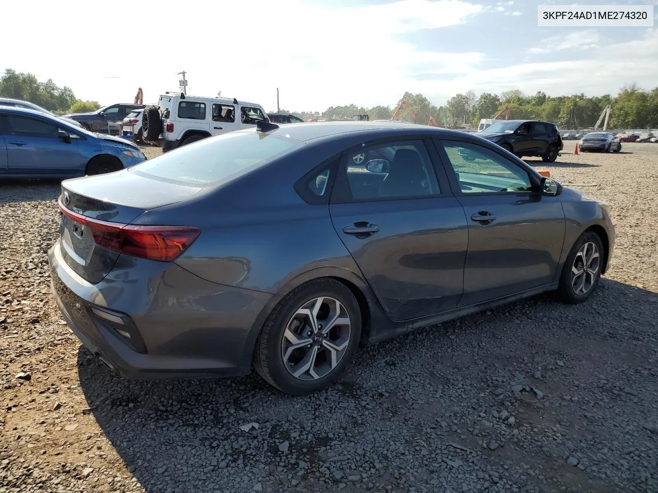 2021 Kia Forte Fe VIN: 3KPF24AD1ME274320 Lot: 69365974