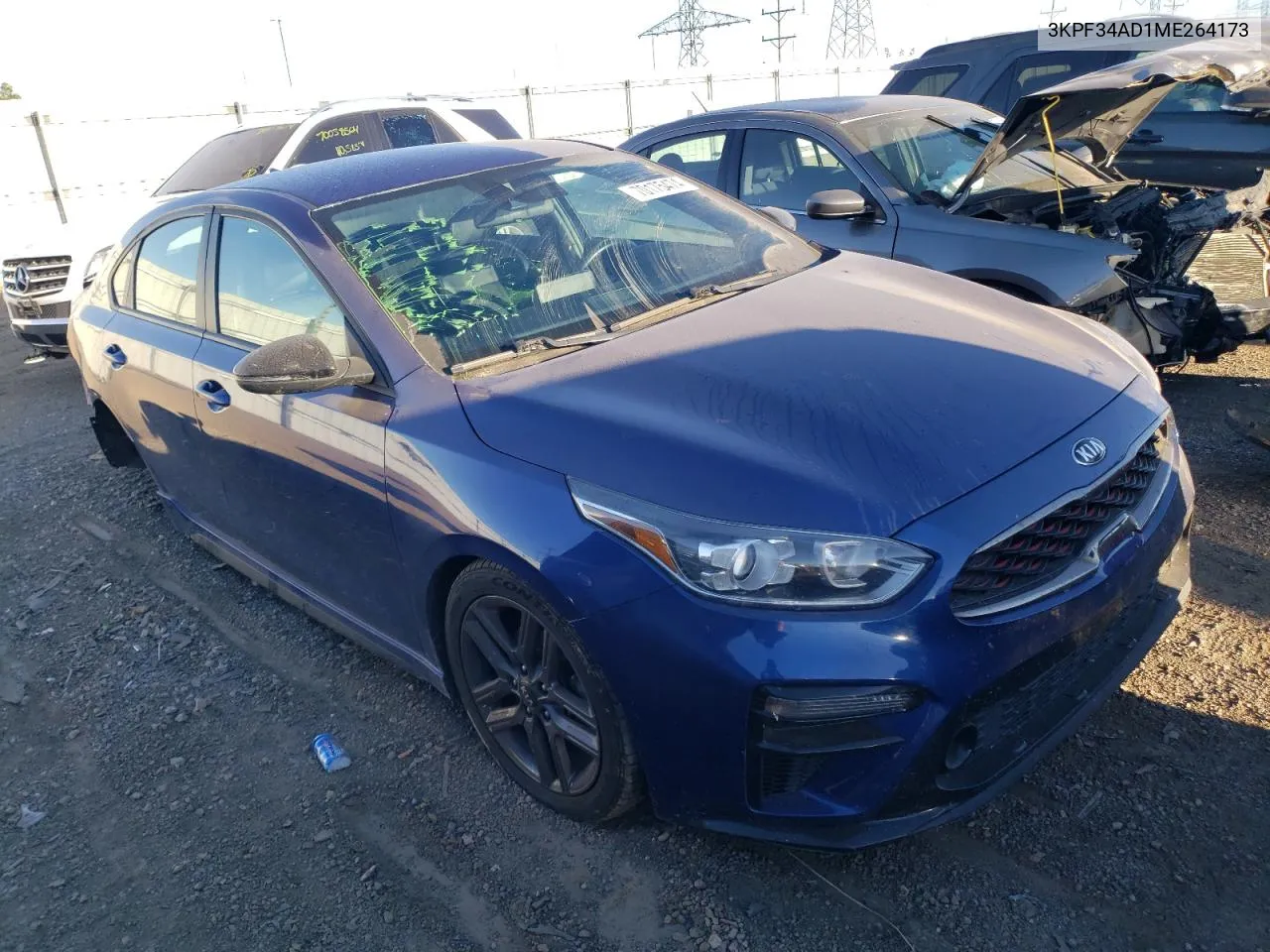 2021 Kia Forte Gt Line VIN: 3KPF34AD1ME264173 Lot: 70175474