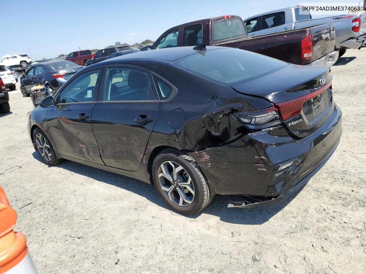 2021 Kia Forte Fe VIN: 3KPF24AD3ME374063 Lot: 70238614