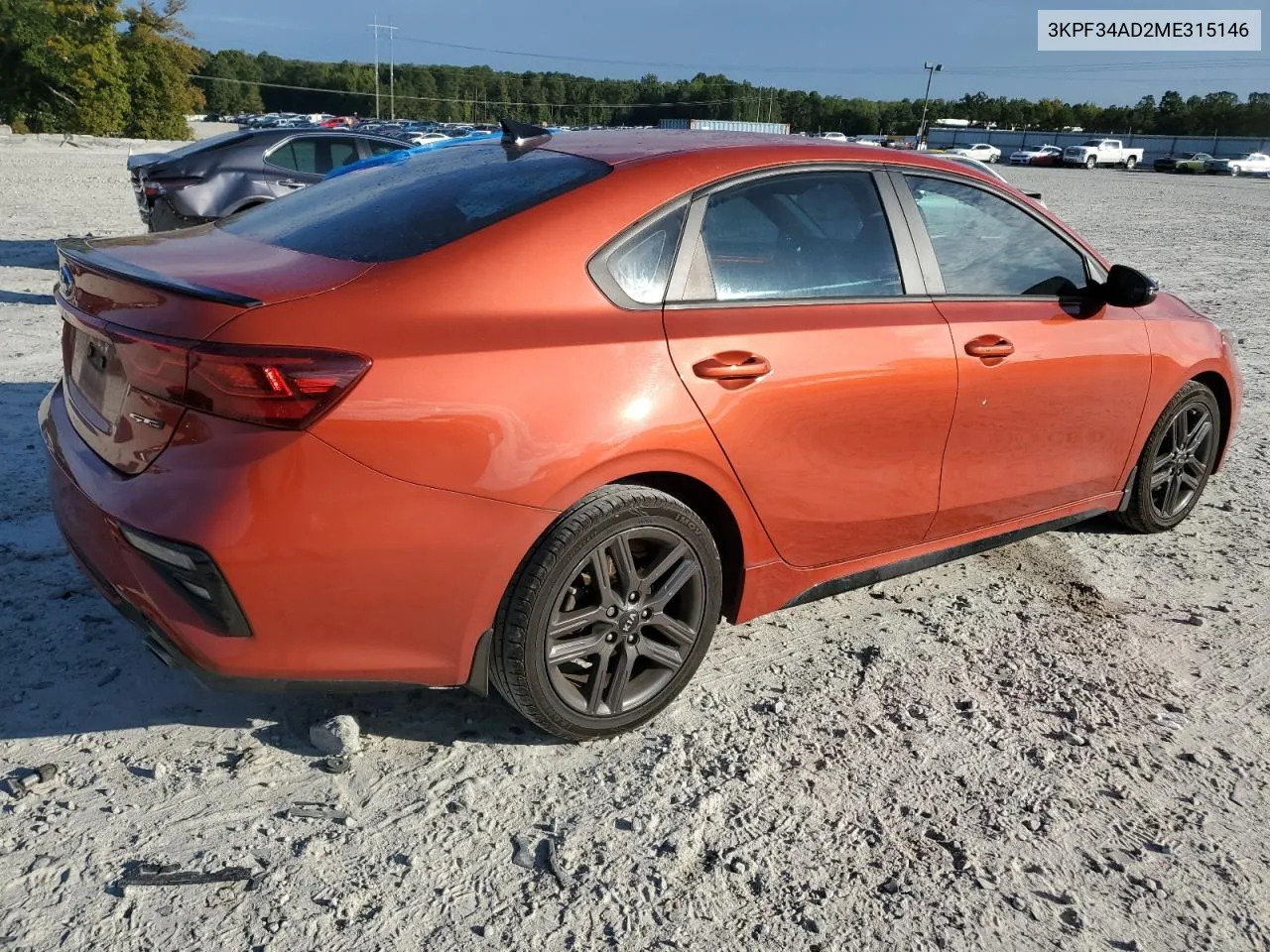 2021 Kia Forte Gt Line VIN: 3KPF34AD2ME315146 Lot: 71076454