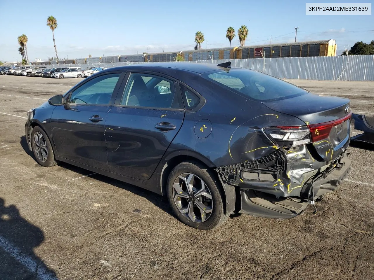 2021 Kia Forte Fe VIN: 3KPF24AD2ME331639 Lot: 71825574