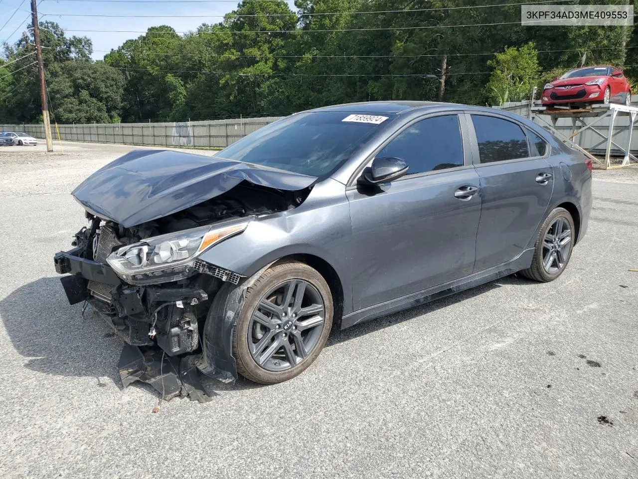 2021 Kia Forte Gt Line VIN: 3KPF34AD3ME409553 Lot: 71859924