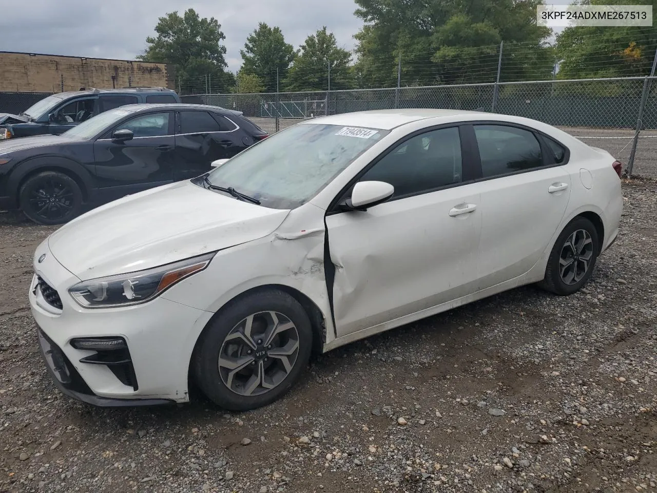 2021 Kia Forte Fe VIN: 3KPF24ADXME267513 Lot: 71943514