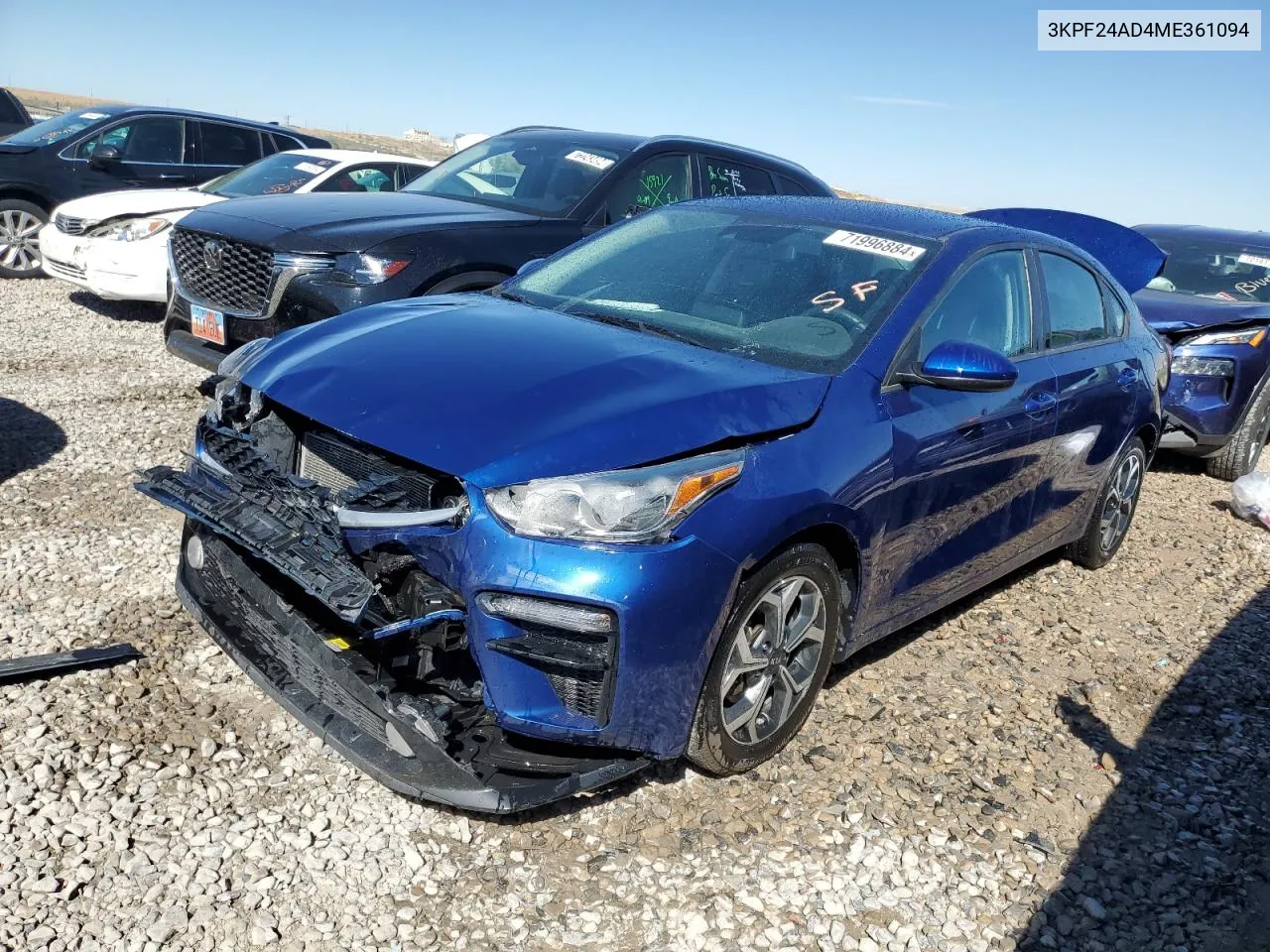 2021 Kia Forte Fe VIN: 3KPF24AD4ME361094 Lot: 71996884