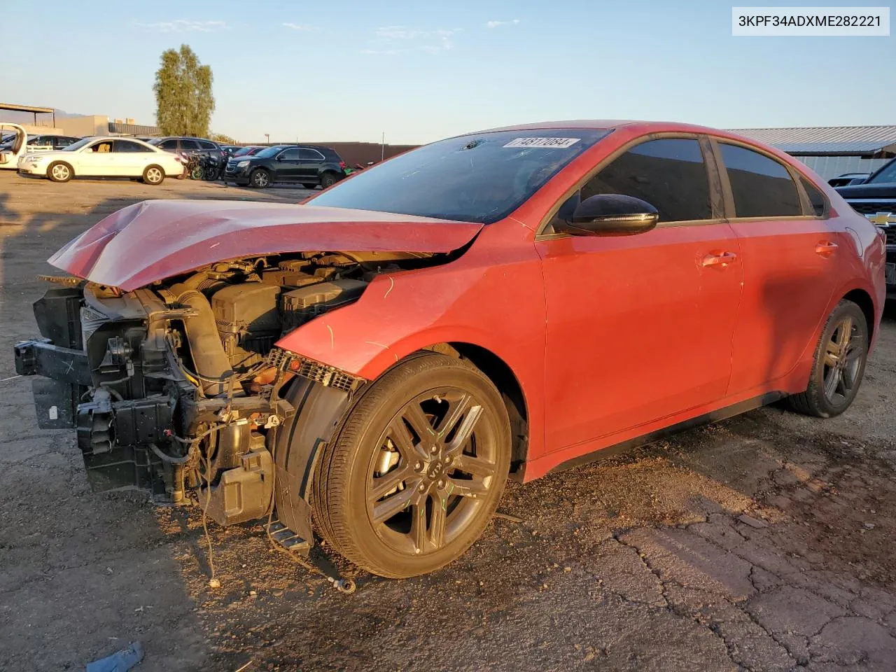 2021 Kia Forte Gt Line VIN: 3KPF34ADXME282221 Lot: 74817084