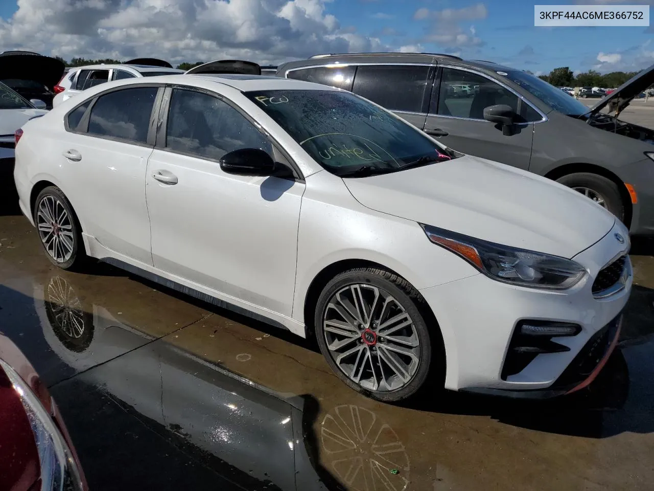 2021 Kia Forte Gt VIN: 3KPF44AC6ME366752 Lot: 74920204