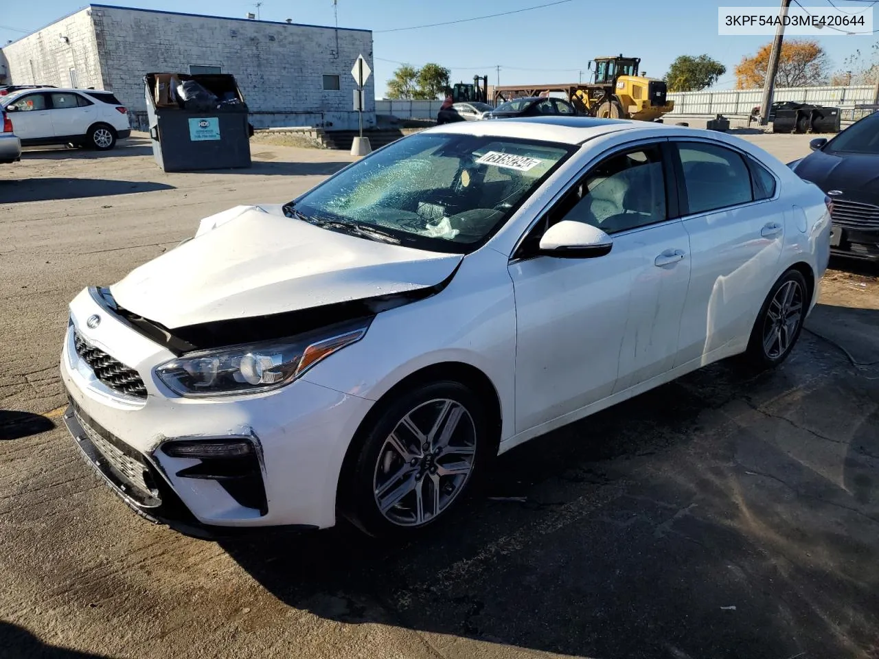 2021 Kia Forte Ex VIN: 3KPF54AD3ME420644 Lot: 75158294