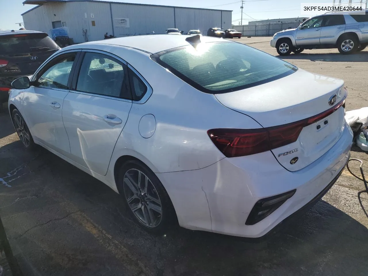 2021 Kia Forte Ex VIN: 3KPF54AD3ME420644 Lot: 75158294